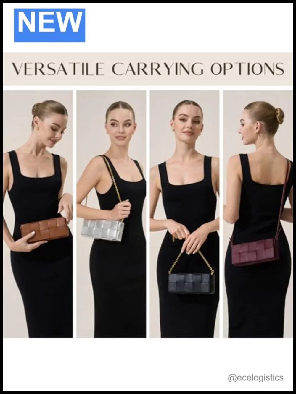 Woven Clutch Purse with Detachable Chain Strap for Women Evening Wedding Party